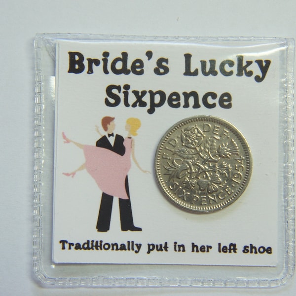 Brides's Sixpence Bridegroom Lucky Sixpence Keepsake Gift