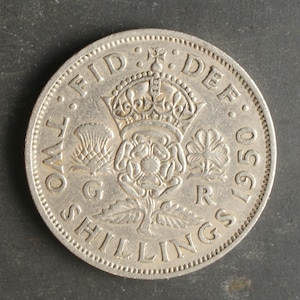 1950 One Florin Two Shilling Coin Great Britain King George VI
