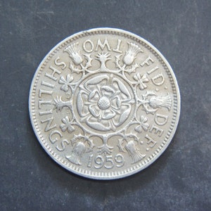 1959 Two Shilling Coin Queen Elizabeth 11 Florin