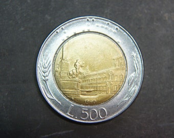 イタリア コイン 500 リラ イタリア銀行創立 100 周年記念