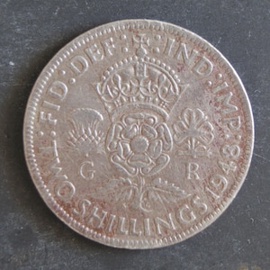 1948 One Florin Two Shilling Coin Great Britain King George VI