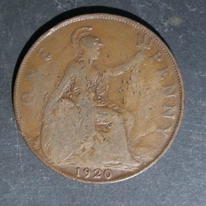 1920 One Penny Coin Great Britain King George V