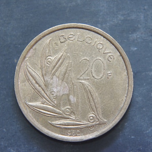 1980年 20ベルギーフラン硬貨 ボードワン1世 - Etsy 日本