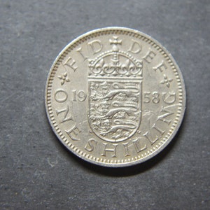 1958 englische Shilling Münze Großbritannien Queen Elizabeth II