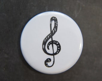 Treble Clef Musician's Button Badge