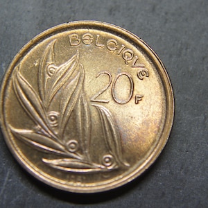 1981 20 Franc Coin Belgium Baudouin I French Text