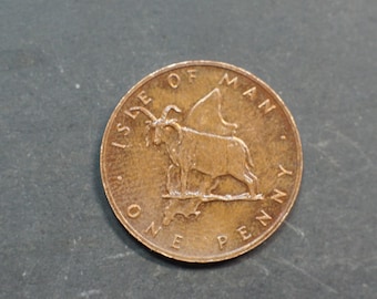 1976 one Penny Coin Isle of Man Elizabeth II