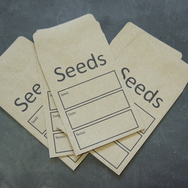 Seed Envelopes 98 x 67mm 80gsm Manilla Brown Printed Seed Envelopes