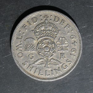 1949 One Florin Two Shilling Coin Great Britain King George VI