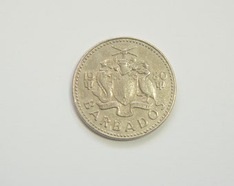 1980 25 Cent Coin Barbados