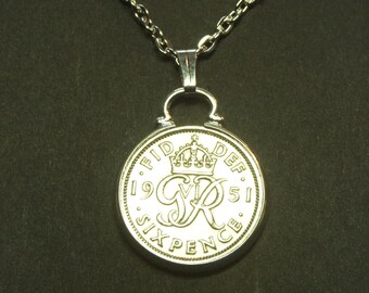 Sixpence Necklace - Etsy UK