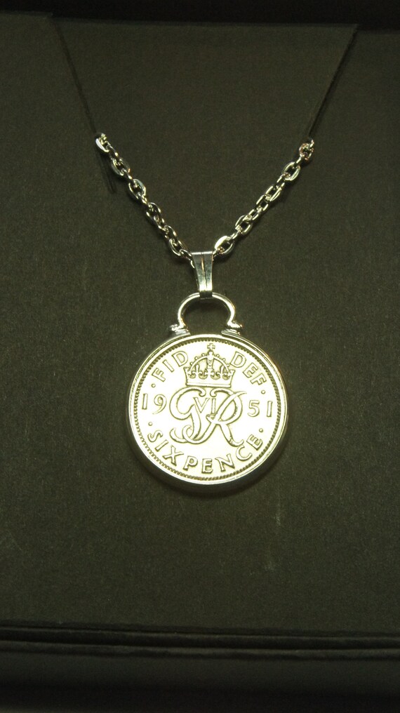 Lucky Sixpence Coin Necklace Sixpence 