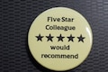 Five Star Colleague Button Badge Recommended Corporate Gift