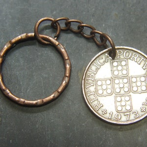 1973 1 Escudo portugiesische Münze Schlüsselanhänger Ideal 52