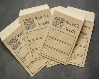 Personalised Seed Envelopes 98 x 67mm 80gsm Manilla Brown Printed Seed Envelopes