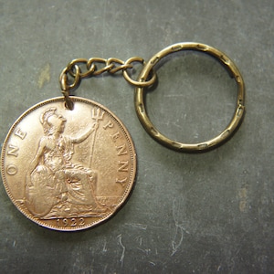 1922 Penny Keychain Birthday Gift Coin Keyring