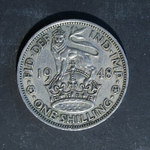 1948 English Shilling Coin Great Britain King George VI