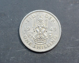 1949 Scottish Shilling Coin Great Britain King George VI