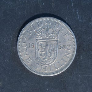 1966 Scottish Shilling Coin Great Britain Queen Elizabeth II