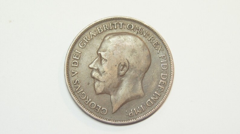 1918 One Penny Coin Great Britain King George V