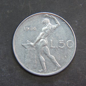 1976 50 Lire Coin Italy