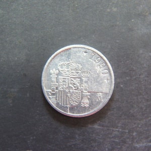 1990 1 Peseta Coin Spain Juan Carlos I