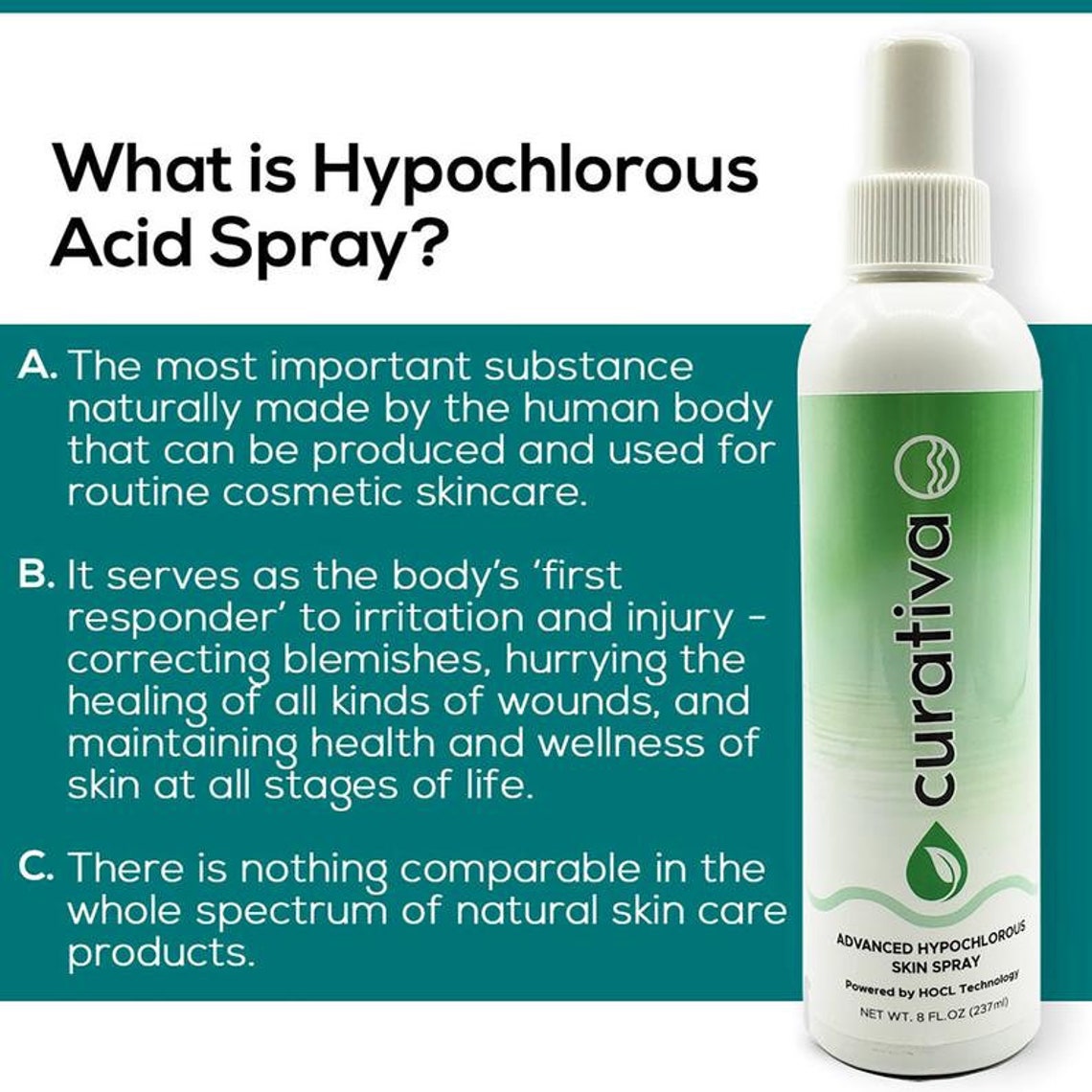 Curativa Bay .02 Hypochlorous Skin Spray Clear Skin Most Etsy