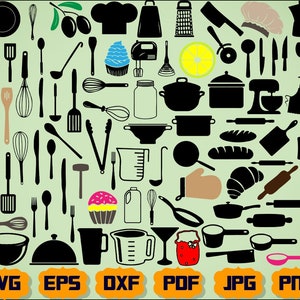Kitchen Tools Svg - Kitchen Kit Svg - Tools Svg - Kitchen Utensils Svg - Baking Tools Svg - Chef&#39;s Tools Svg - Baking Svg- Cooking Tools Svg