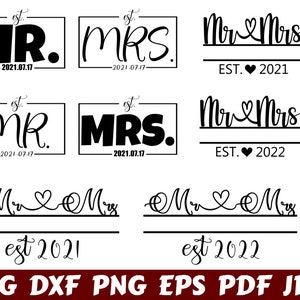 Mr And Mrs SVG - Mr & Mrs SVG - Mr SVG - Mrs Svg - Bride Svg - Groom Svg - Wedding Cut File - Wedding Quote Svg - Wedding Saying Svg- Design