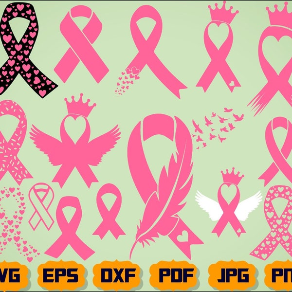 Cancer Ribbon Svg - Ribbon Svg - Awareness Ribbon Svg - Banner Svg - Ribbon Cut File - Ribbon Silhouette - Ribbon Clipart - Survivor Ribbon