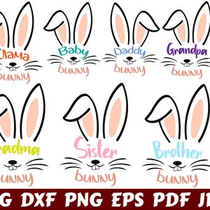 Family Bunny SVG - Mama Bunny SVG - Daddy Bunny SVG - Baby Bunny Svg - Brother Bunny Svg - Sister Bunny Svg - Grandma Bunny Svg - Grandpa
