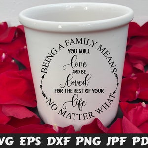 Being My Family Means You Will Love And Be Loved For The Rest Of Your Life No Matter What SVG - Family Cut File - Family Quote Svg - Saying