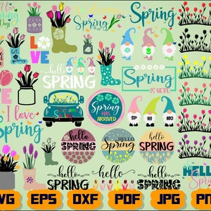 Spring Svg - Spring Cut Files - Hello Spring Svg - Spring Bundle - Spring Quote Svg - Spring Saying Svg - Spring Clipart - Spring Silhouette