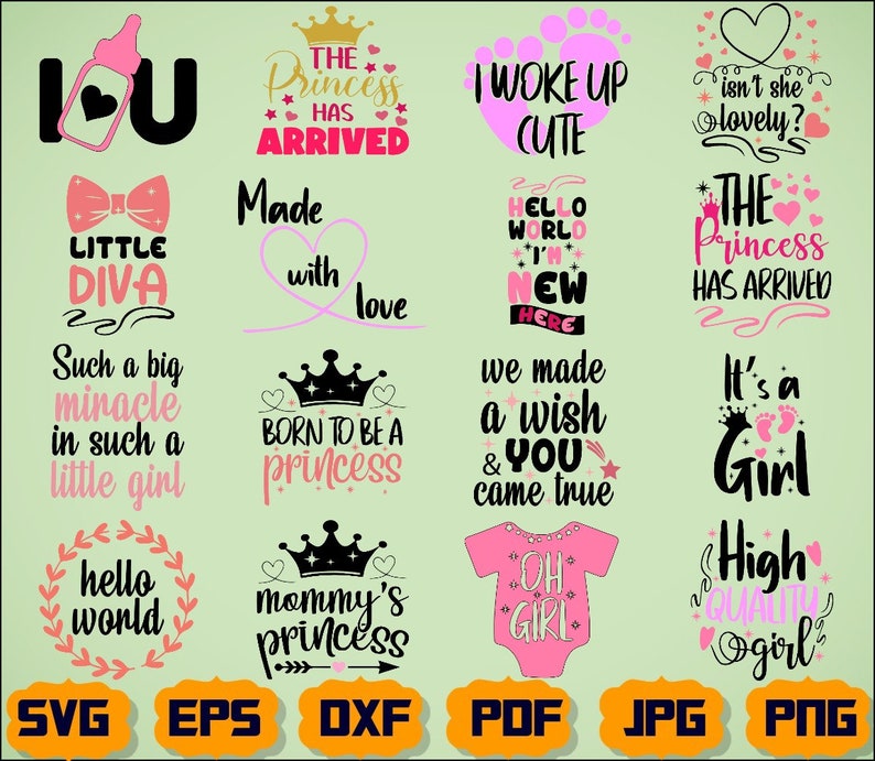 Baby Girl Svg Baby Svg Girl Svg Baby Girl Cut File Etsy