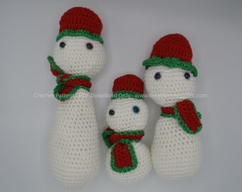 Snowman Pattern - Crochet Snowman - - Snowman Crochet Pattern - Baby Shower Gift - Christmas Gift -