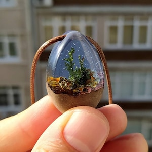 Terrarium Necklace, Pressed Flower Necklace, Cottagecore Necklace, Uv Resin Jewelry, Baptism Gift Girl, Miscarry