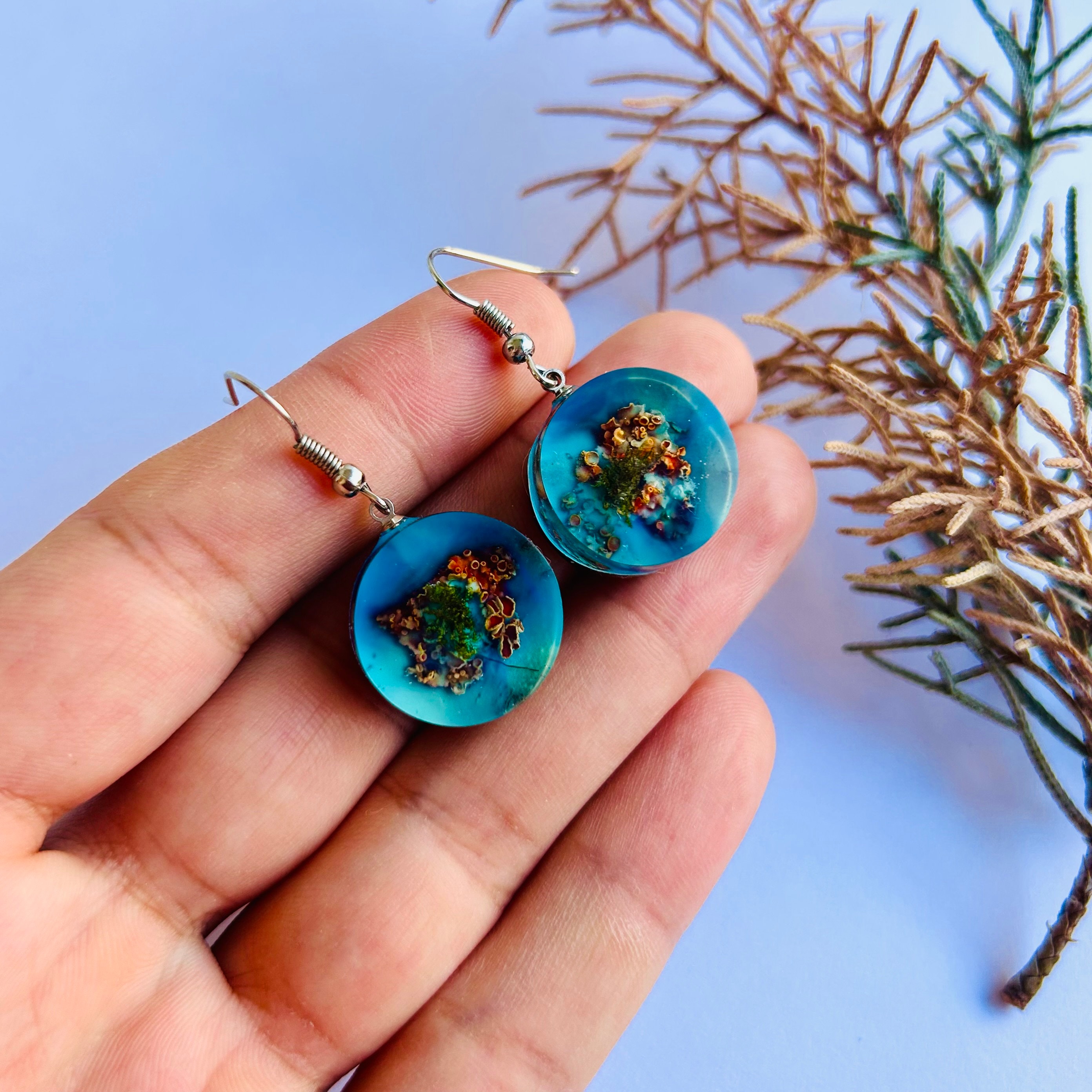 HUGE Foam Clay Earrings 🌸 with Resin & Varnish 