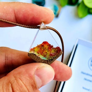 Resin Jewelry, Mountain Necklace, Resin Wood Pendant, Epoxy Jewelry, Wood Resin Necklace