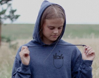 Bear Pocket Hoodie, Flower Pocket Sweater, Bear Hoodie, Camping Sweatshirt, Boho Hoodie, Mama Bear, Bear Pocket Hoodie, Animal Sweatshirt