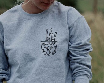 Bunny Pocket Sweatshirt, Bunny Crewneck, Rabbit Sweatshirt, Rabbit pocket hoodie, Easter Sweatshirt, Spring hoodie, Bunny Mom Sweatshirt