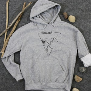 Mountains Sweatshirt, Mountains Are Calling, Mountain Hoodie, Hiking Sweater, Camping Jumper, Nature adventure Sweatshirt, Graphic mountains