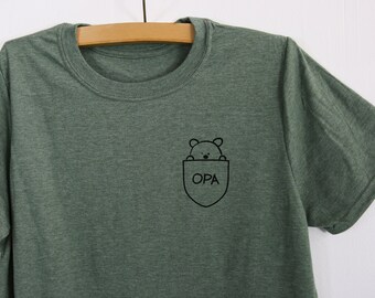 Opa Bear pocket TShirt, Fathers Day Shirt, T-shirt for Opa, Opa Bear pocket, Fathers Day Gift, Grandpa Shirt, gift for grandpa, grandparents