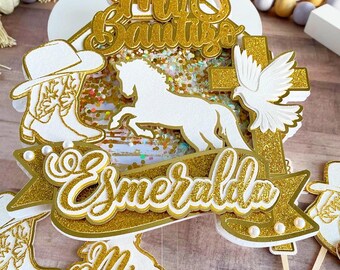 Charro Baptism Cake Topper, Shaker Cake Decoration