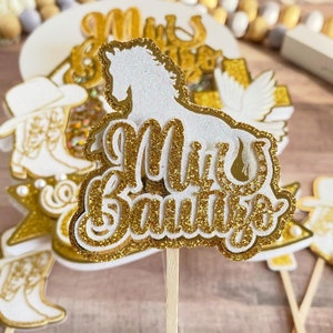 Baptism Charro cupcake topper, Charro baptism party decorations, Cupcake topper baptism, Baptism party theme, Religious Baptism cupcakes