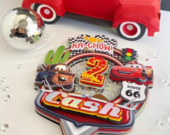 Cars Cake Topper, Cars Birthday Decoration, Lightning McQueen, Two Fast Party Decor, Cars Topper, Cars Themed Birthday Decoration, Cars