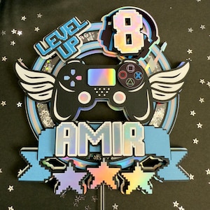 Gaming Cake Topper, Gamer Cake Topper, Videospiel Geburtstagskuchen Topper, Gaming Geburtstag Tortendeko Gaming Geburtstag Party/Level Up Geburtstag