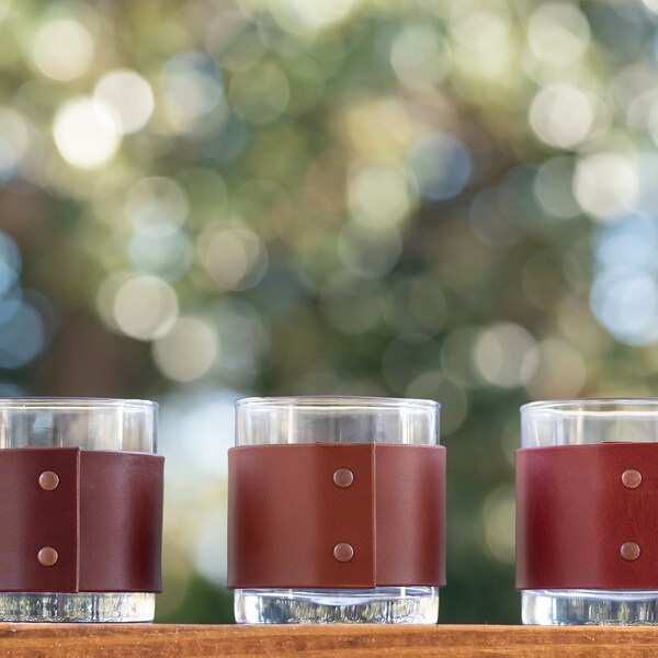 Leather Whiskey Glass Etsy