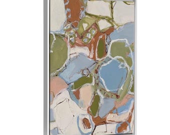 CANVAS PRINT Whimsical and Abstract Blue Green White Various Sizes