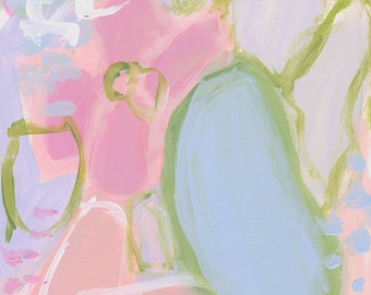 PRINT ONLY “Cosmopolitan II” Pink Blue and Green Abstract Artwork