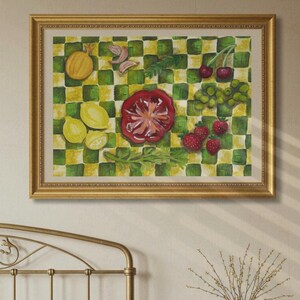 Pintura de cozinha italiana moderna - Pintura original e pôster digital para impressão, Arte de parede de cozinha com comida italiana, Decoração de casa, Gif